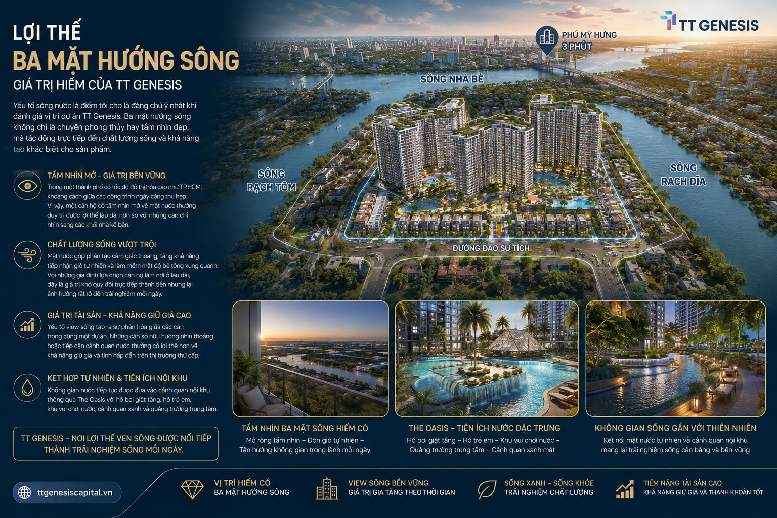 Lợi Thế Ba Mặt Hướng Sông — Giá Trị Hiếm Của TT Genesis